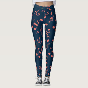 Music mönster leggings