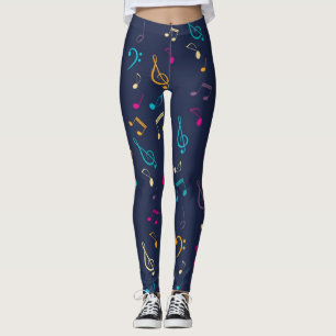 Music mönster leggings