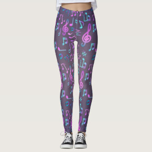 Music mönster leggings