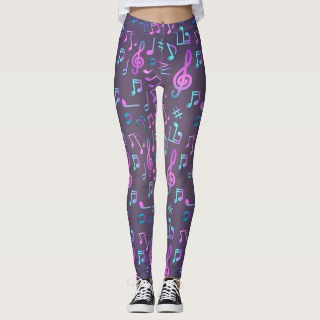 Music mönster leggings (Framsida)