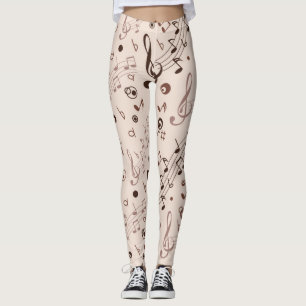 Music mönster leggings