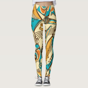Music mönster leggings