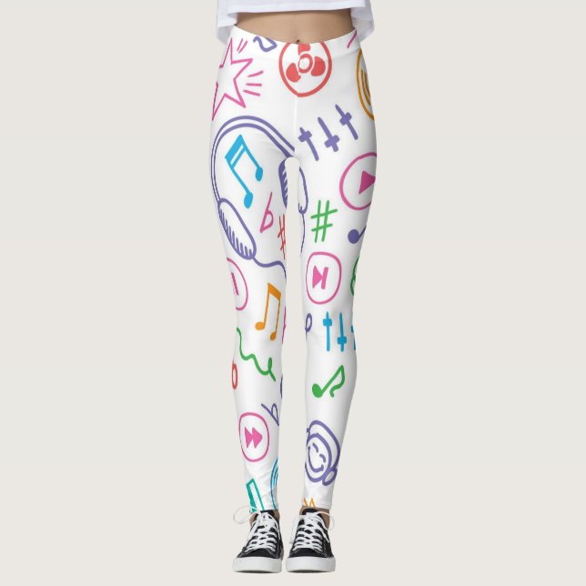 Music mönster leggings (Framsida)