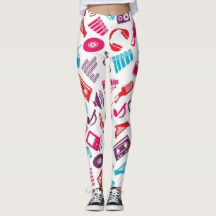 Music mönster leggings