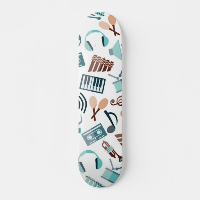Music mönster mini skateboard bräda 18,5 cm (Framsida)