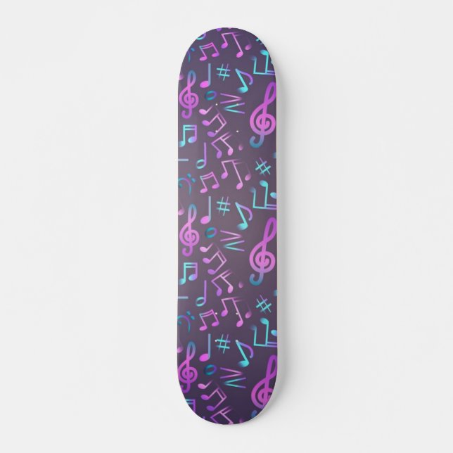 Music mönster mini skateboard bräda 18,5 cm (Framsida)