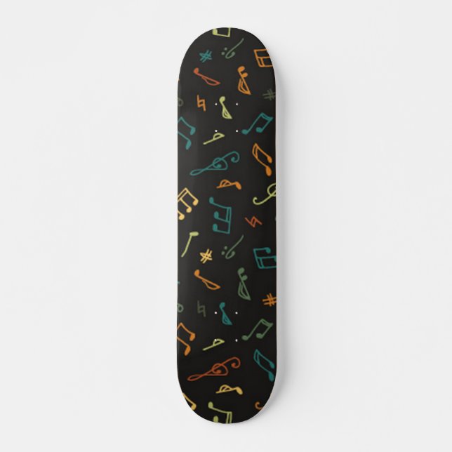 Music mönster mini skateboard bräda 18,5 cm (Framsida)