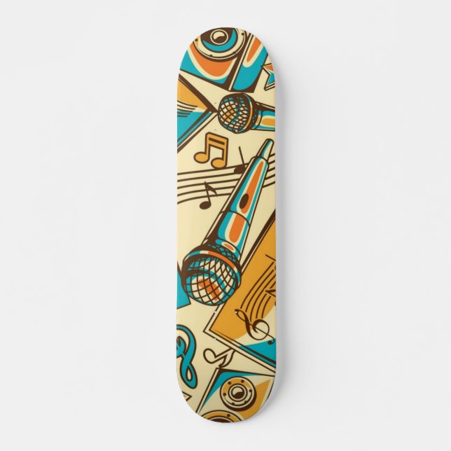 Music mönster mini skateboard bräda 18,5 cm (Framsida)