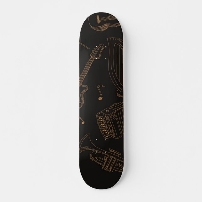 Music mönster mini skateboard bräda 18,5 cm (Framsida)