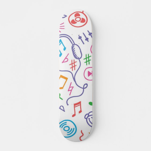 Music mönster mini skateboard bräda 18,5 cm (Framsida)