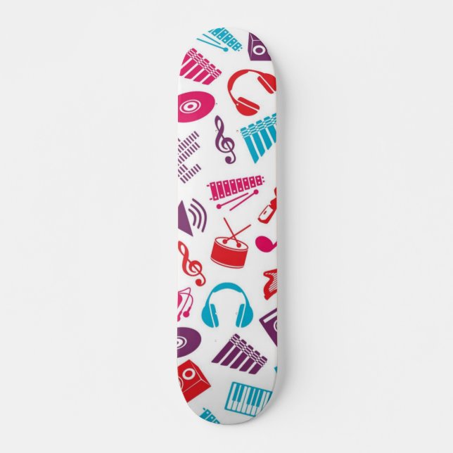 Music mönster mini skateboard bräda 18,5 cm (Framsida)