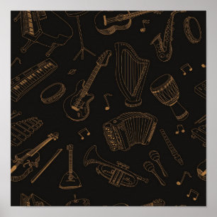 Music mönster poster