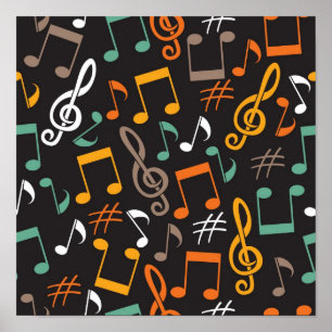 Music mönster poster