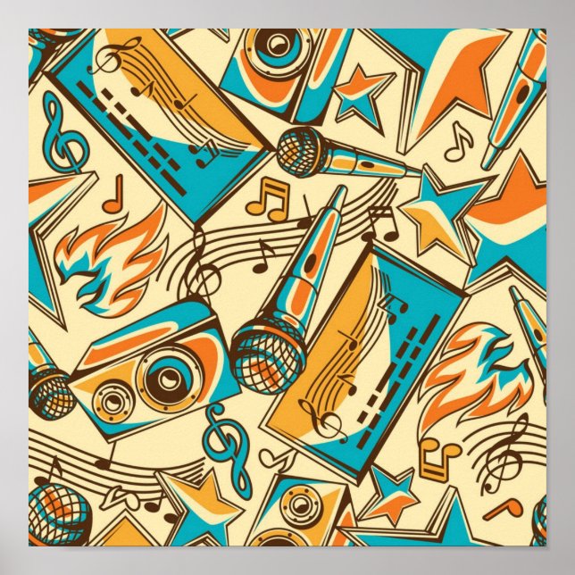 Music mönster poster (Framsidan)