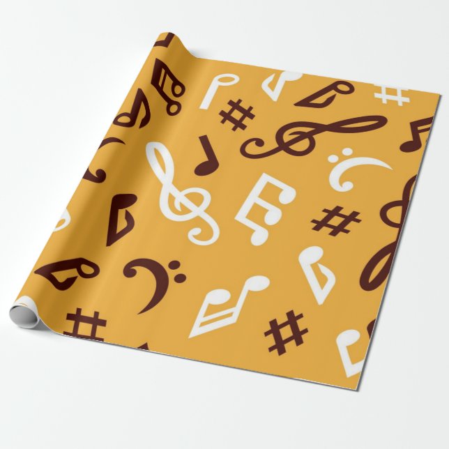 Music mönster presentpapper (Utrullad)