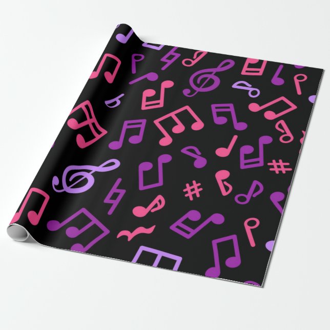 Music mönster presentpapper (Utrullad)