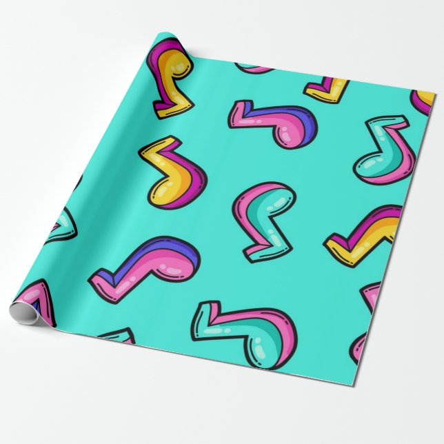 Music mönster presentpapper (Utrullad)