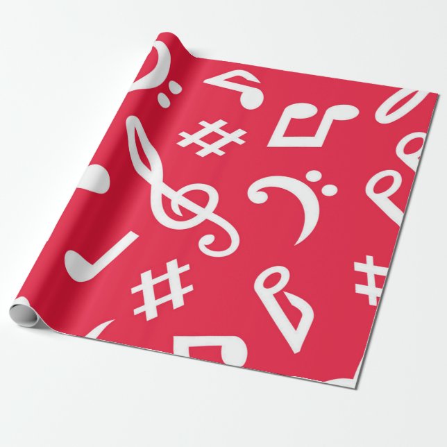 Music mönster presentpapper (Utrullad)