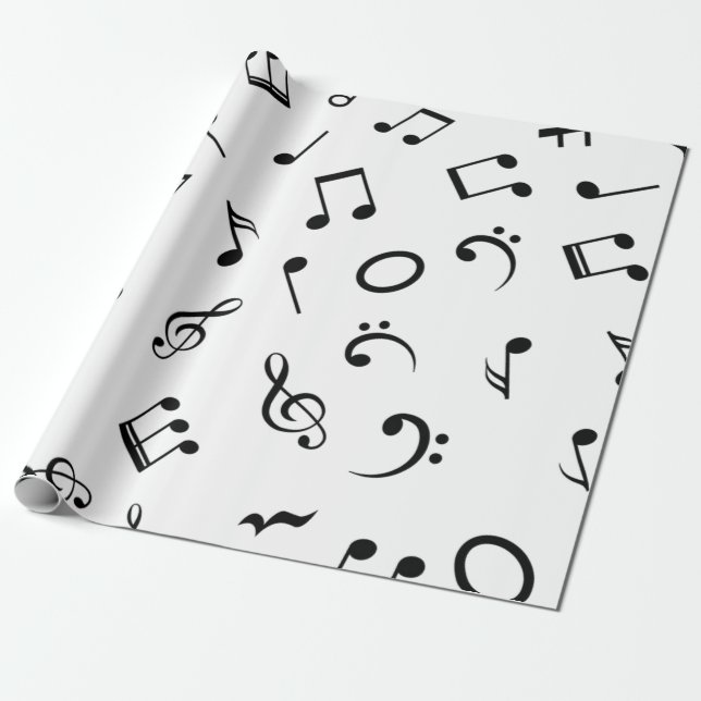 Music mönster presentpapper (Utrullad)