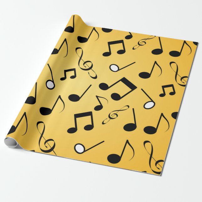 Music mönster presentpapper (Utrullad)