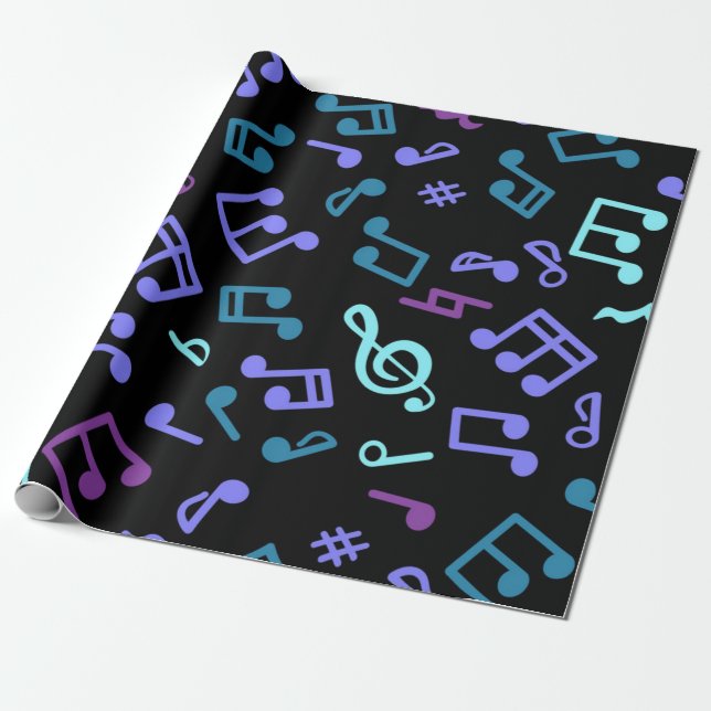 Music mönster presentpapper (Utrullad)