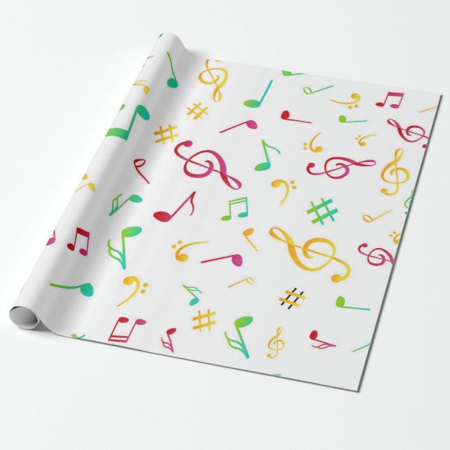 Music mönster presentpapper (Utrullad)