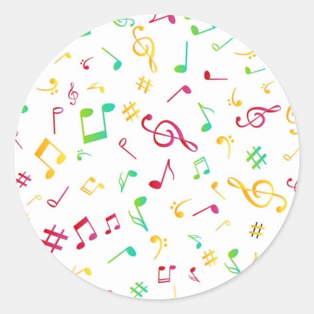 Music mönster runt klistermärke (Framsida)