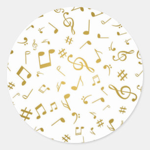 Music mönster runt klistermärke