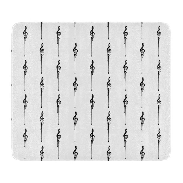 Music Motif Smälter Treble Clef Black and White (Framsidan)