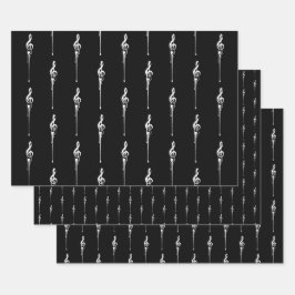 Music Motif Smälter Treble Clef White och Black