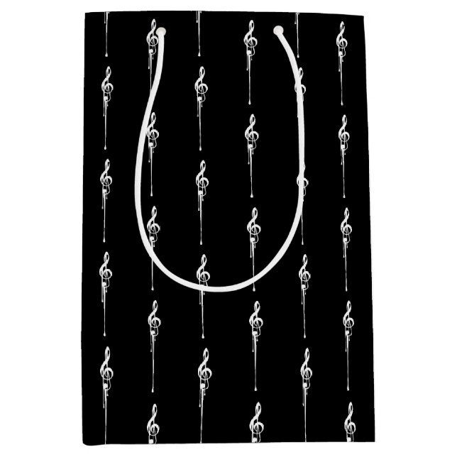 Music Motif Smälter Treble Clef White och Black (Framsidan)