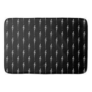 Music Motif Smälter Treble Clef White och Black Badrumsmatta