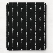 Music Motif Smälter Treble Clef White och Black