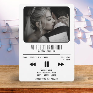 Music MP3 Player Bröllop White Inbjudningar
