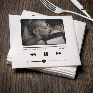 Music MP3 Player Bröllop White Pappersservett