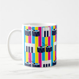 Music Musical Drums Piano Nycklar Music Kaffemugg