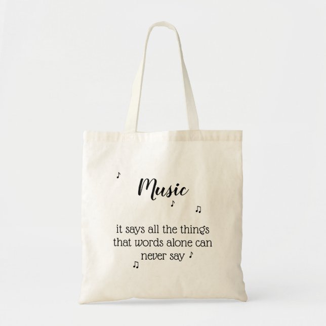Music Musical Note Words Quote Tygkasse (Framsidan)