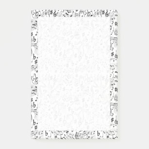 Music Musik noter Black and White Post-it Block