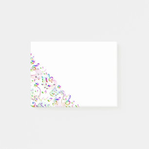 Music Musik noter Colorful Post-it Block