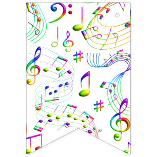 Music Musik noter Colorful Vimplar