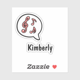 Music Musik noter Tal Bubble Tecknad Anpassningsba Klistermärken