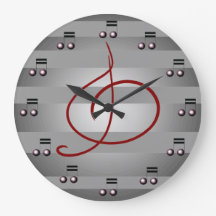 Music Musik noter Treble Clef Musician Clock