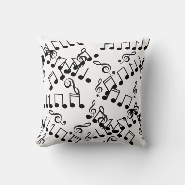 Music Musik noter Treble Clef Pillow Cushion Kudde (Framsida)