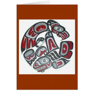 Music Native American Tribal Totem Hälsningskort
