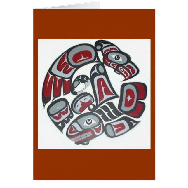 Music Native American Tribal Totem Hälsningskort (Framsidan)