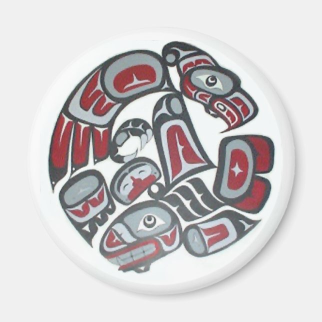 Music Native American Tribal Totem Magnet (Framsidan)