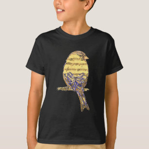 Music Note Bird Art T-shirt