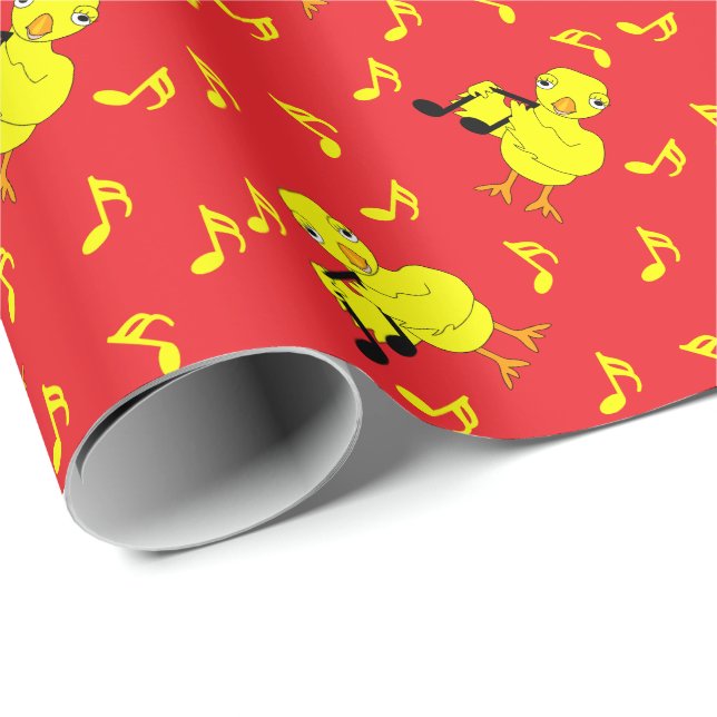 Music Note Chick Mönster Presentpapper (Rullad Hörn)