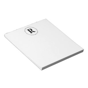 Music Note Circle Monogram Musician Anteckningsblock