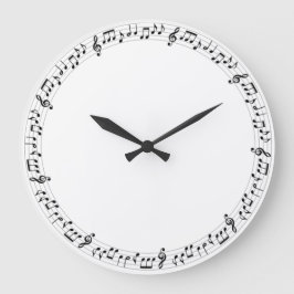 Music Note Clock Stor Klocka
